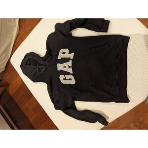 GAP Boys Hoodie – Size S – Black Fleece – Bold Logo Pullover